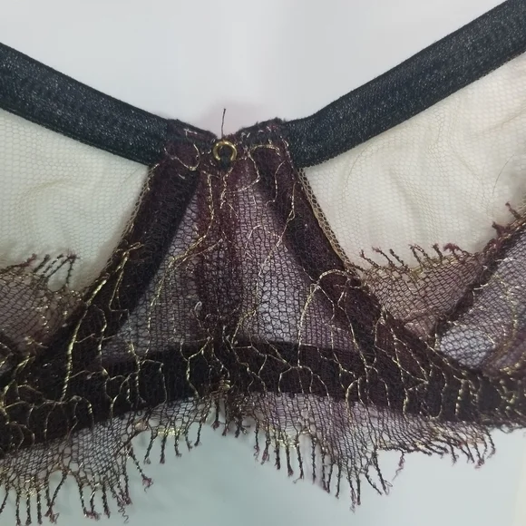 Edge O Beyond black sheer lace bra